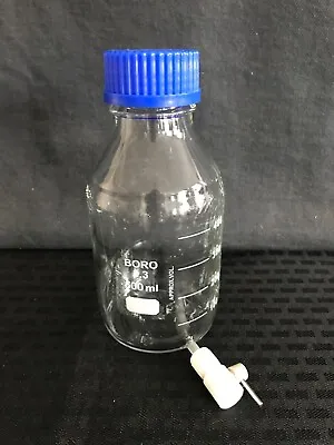 Lab Glass 500mL Graduated Media Storage Aspirator Bottle W/ GL45 Cap Boro 3.3 • $23.99