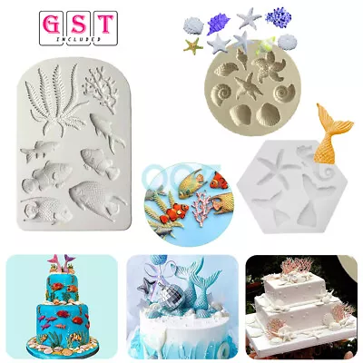 $4.85 • Buy 3D Sea Shell Silicone Fondant Mould Cake Sugar Craft Starfish Icing Baking Mold