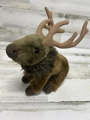 Unipak 8  Moose Plush Brown Stuffed Animal Toy Antlers 2011 Soft Body Retired • $8