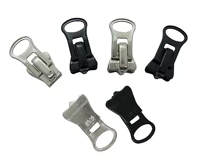 £3.14 • Buy Size #8 SLIDER Spare Part For CHUNKY Zipper PULLER Zip Donut Repair Black Silver
