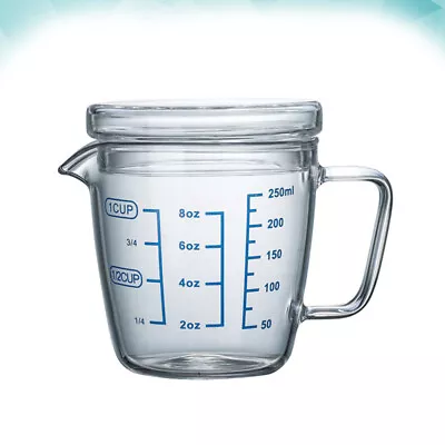 Glass Measuring Cup With Scale Lid 250ml Mixing Container For Baking And Cooking • $16.70