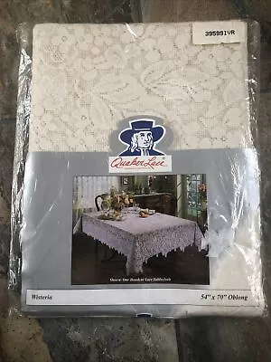 NEW SEALED Quaker Lace Wisteria Cream 54  X 70   Oblong Tablecloth • $26.98