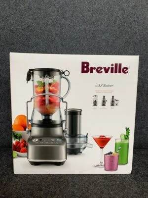 $102.50 • Buy BREVILLE BJB615SHY1BUS1 3X Bluicer, Blender And Juicer, Silver*