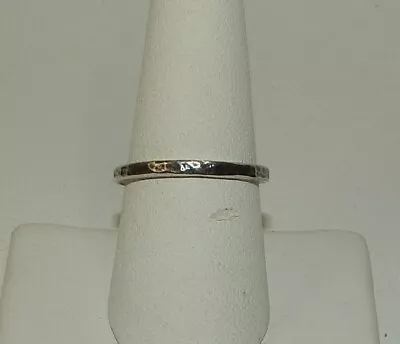 Vintage Sterling Silver Hammered 2mm Band Ring Israel 7.75 • $19.99