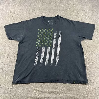 Monster Energy Shirt Mens 3XL Black Graphic USA Flag Stars Stripes Motorcross MX • $0.99