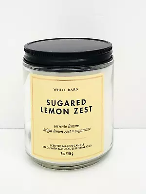 Bath & Body Works Sugared Lemon Zest Single Wick Candle With Essential Oils 7 Oz • $14.90