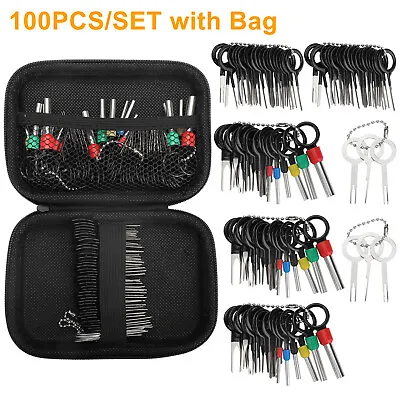 100pcs Pin Ejector Wire Kit Extractor Connector Puller Car Terminal Removal Tool • $14.48