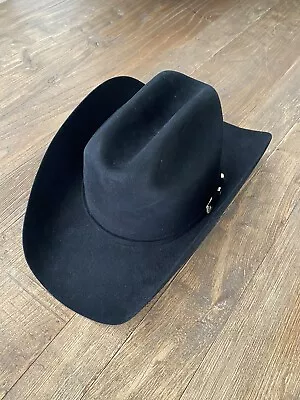 Vintage Stetson Diamante 1000X Cowboy Western Hat Felt Black 7 3/8 VTG Diamonds • $3499.97