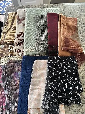 Lot Of 10 Ladies Scarves Silk Glentex Anne Klien Morsly Vintage • $22.49