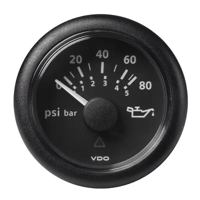 VDO A2C59514128 Marine 2-1/16  [52mm] Viewline Oil Pressure Gauge 80 Psi/5 Bar - • $55.68