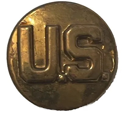 U.S. Military Lapel Pin Brass Button Double Collar Vintage United States • $3.98