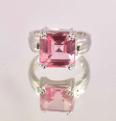 Natural 7.00 CT Pink Padparadscha Sapphire Wedding Ring Silver Size 7 9 10 12 • £73.73