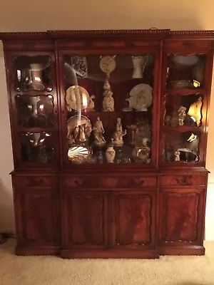 Vintage Mahogany Breakfront China Cabinet By Grosfeld House • $3900