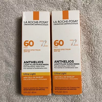 La Roche-Posay Anthelios Ultra Light Sunscreen SPF 60 1.7 Fl PACK 2 Exp  11/24 • $34.99