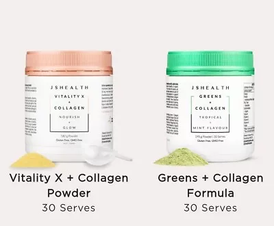 2pc JS HEALTH Vitality + Collagen 180g & Greens + Collagen 195g RRP $130 • $72