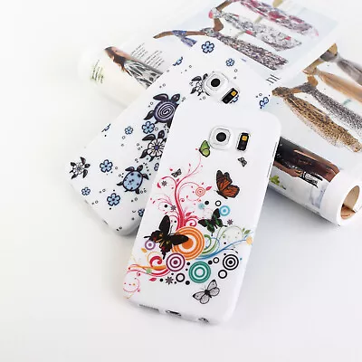 Shockproof Silicone Cover With Stylish Patterns For Samsung Galaxy S7 S6 J5 Case • £1.99