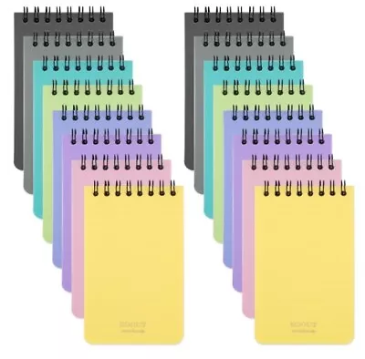 Aesthetic Pocket Notebooks Set Of 16 Plastic Small 3X5 Spiral Notepads With Line • $18.99
