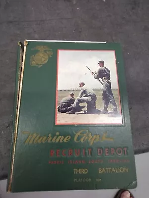 Year Book Marine Corps 1956  Paris Island 3rd Battalion Year Book.  Distressed  • $20