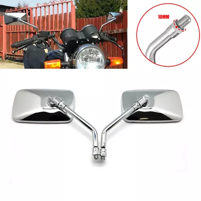 USA Chrome Rearview Side Mirrors For Motorcycles Cruisers Choppers 10mm Thread • $22.45