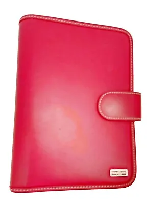 Franklin Covey RED Faux Leather 7 Ring Planner Organizer • $18.99