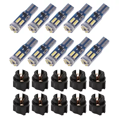 20x T5 73 74 LED Instrument Panel Dashboard Gauge Light Bulb And Socket White • $8.69