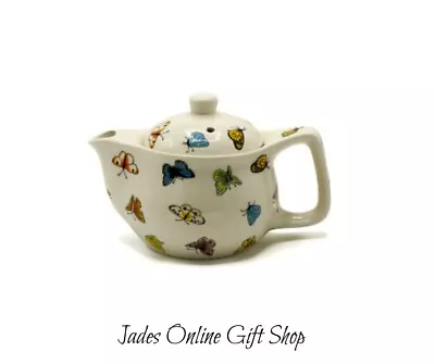 Small Herbal Butterfly Design Teapot With Metal Strainer 350ml • £11.99