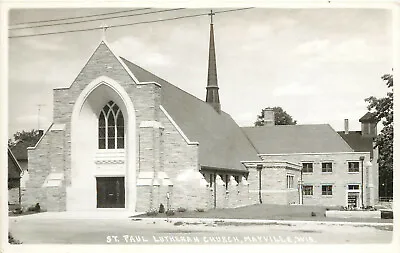 RPPC Postcard St. Paul Lutheran Church Mayville WI. Dodge County • $8.49