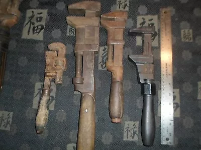 Vintage Lot Monkey Pipe Wrench Tool Trimont Auto  Mechanic Steampunk Bemus • $65.99