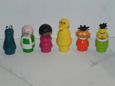 Vintage Lot 6 FISHER PRICE LITTLE PEOPLE Sesame Street 938 Cookie Monster Bert++ • $13.99