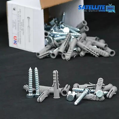 FOR SKY DISH/LCD/PLASMA TV WALL BRACKET BOLTS SCREW PLUGS  AERIAL MAST X 50 • £14.49