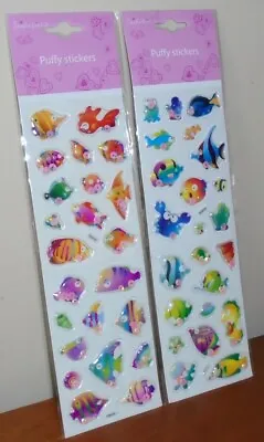 2x Sheets  Think Pink  Kids 3D Puffy Re-Usable Stickers Sea Life Fish UK SELLER • £1.99