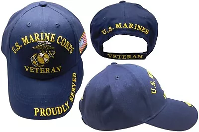 U.S. Marine Corps Veteran Proudly Served Navy Blue Hat Cap Officially Licensed • $15.88