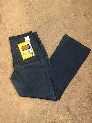 Vintage Wrangler Dark Wash Flare Jeans Size 36x32 Deadstock NWT 70s Made In USA • $60