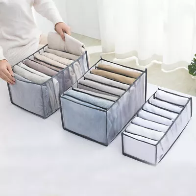 7/9/11 Grids Mesh Storage Bag Clothes Jeans Pants Drawer Divider Organizer Boxes • £6.64