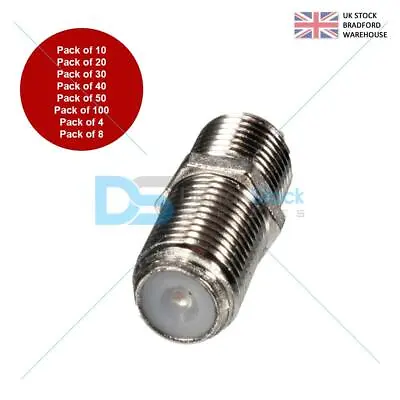 Pack Of Joiner Barrels Connector F Plug Coupler Adaptor 4 Coaxial Cable RG6 • £14.99