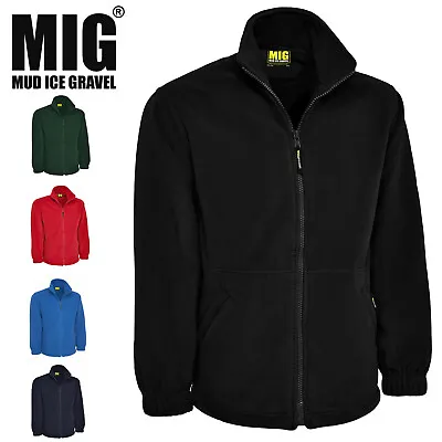 MIG Mens Classic Micro Fleece Jacket Full Zip - WINTER WARM CASUAL OUTDOOR COAT • £24.99