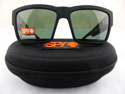 $169 • Buy SPY Sunglasses CYRUS Matte Black - Happy POLARISED Gray Green Lens With Hardcase
