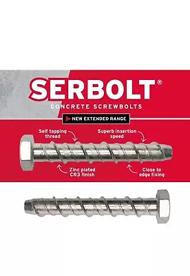 Concrete Screwbolts Masonry Anchor Bolts MultiFix Serbolts M16 X 100mm X 10 • £44