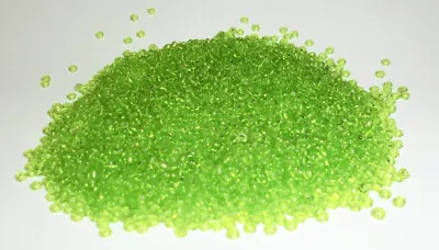 Vintage Transparent Yellow Green Lime Czech Glass Seed Beads 11/0 • $5