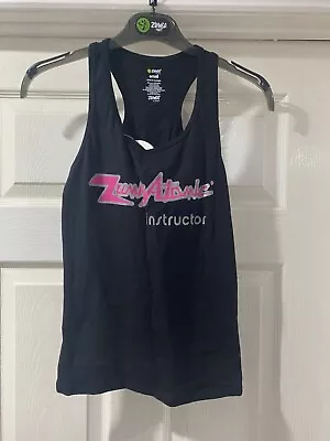 *BARGAIN* Zumba Black Instructor Racerback Vest Top Shirt Ladies Size 6 8 XS S • £4.99