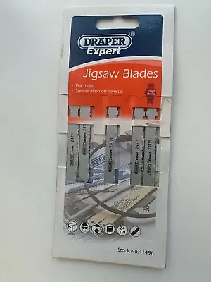 £7.99 • Buy JigSaw Blades For Metal, Draper 41496 54mm 24TPI HS-Steel, X 5pcs