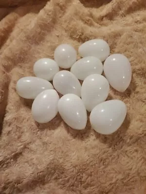 Lot Of 11 Hand Blown Milk Glass Nesting Laying Eggs For Chickens 2 1/2  White • $75