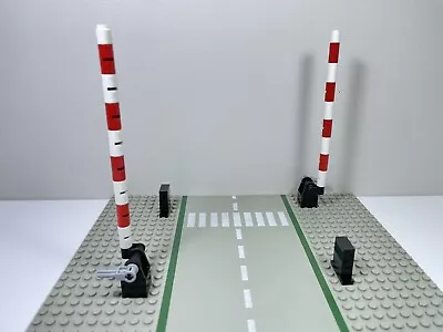 LEGO Train Level Crossing Gates Long (2PCS) + Black Supports (2PCS) Trains Town • $17.95