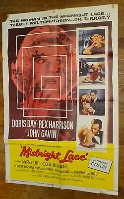 1960 Midnight Lace Movie Poster (POOR CONDITION) 27x40  Doris Day • $27