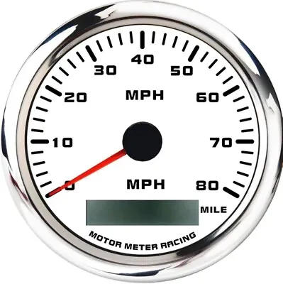 W PRO 85mm GPS Speedometer 80 MPH Waterproof For Car Marine Boat Truck Harley • $55.09