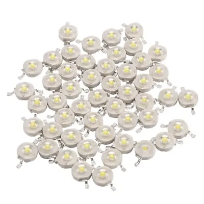 $10.99 • Buy 50Pcs 1W Diode High  Cool White Led Beads 1 Watt Lamp Chip 3V-3.4V A1M1