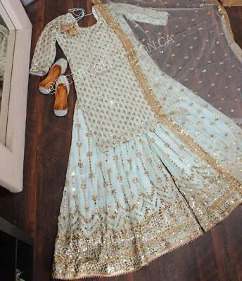 Pakistani Readymade Salwar Kameez Set Indian Designer Palazzo Kurta Suit Set Top • $60.19