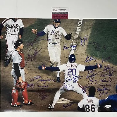 Autographed/Signed 1986 New York Mets Team 26x Sigs 16x20 Photo JSA COA #1 • $174.99