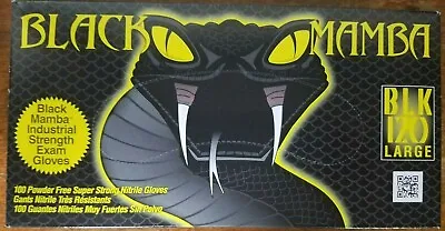 $28.29 • Buy LARGE Black Mamba Gloves (100 Per Box); Disposable Nitrile Mechanic Glove;HVAC