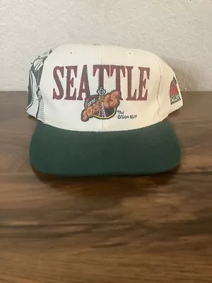 Vintage 90s Sports Specialties Seattle Supersonics Sonics Laser Shadow Snapback • $89.99